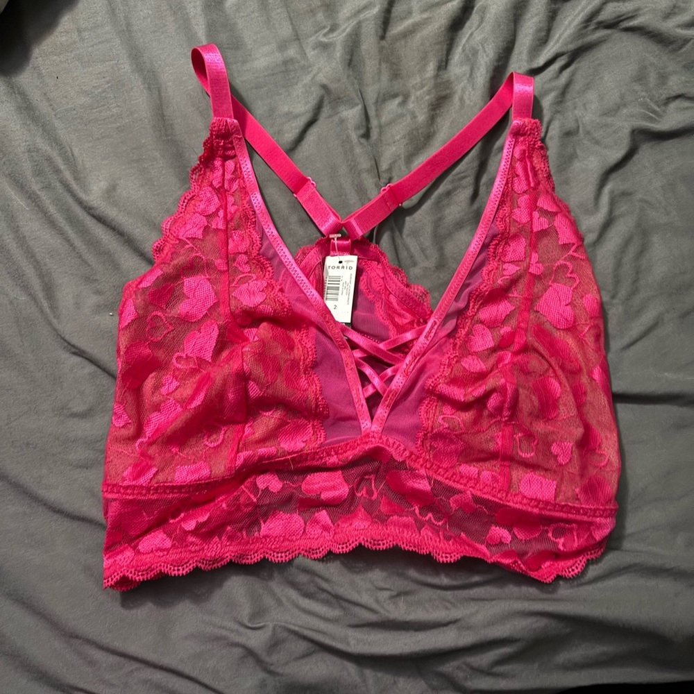 Torrid Pink Lace Bralette